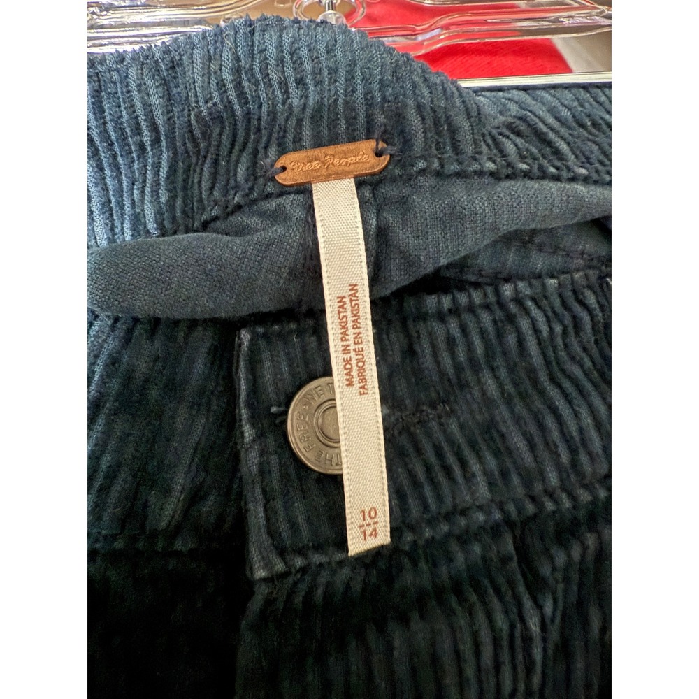 Free People Ray‎ Corduroy Mini Skirt Navy Blue Button Front Size 10 Y2K Indie - Picture 9 of 9
